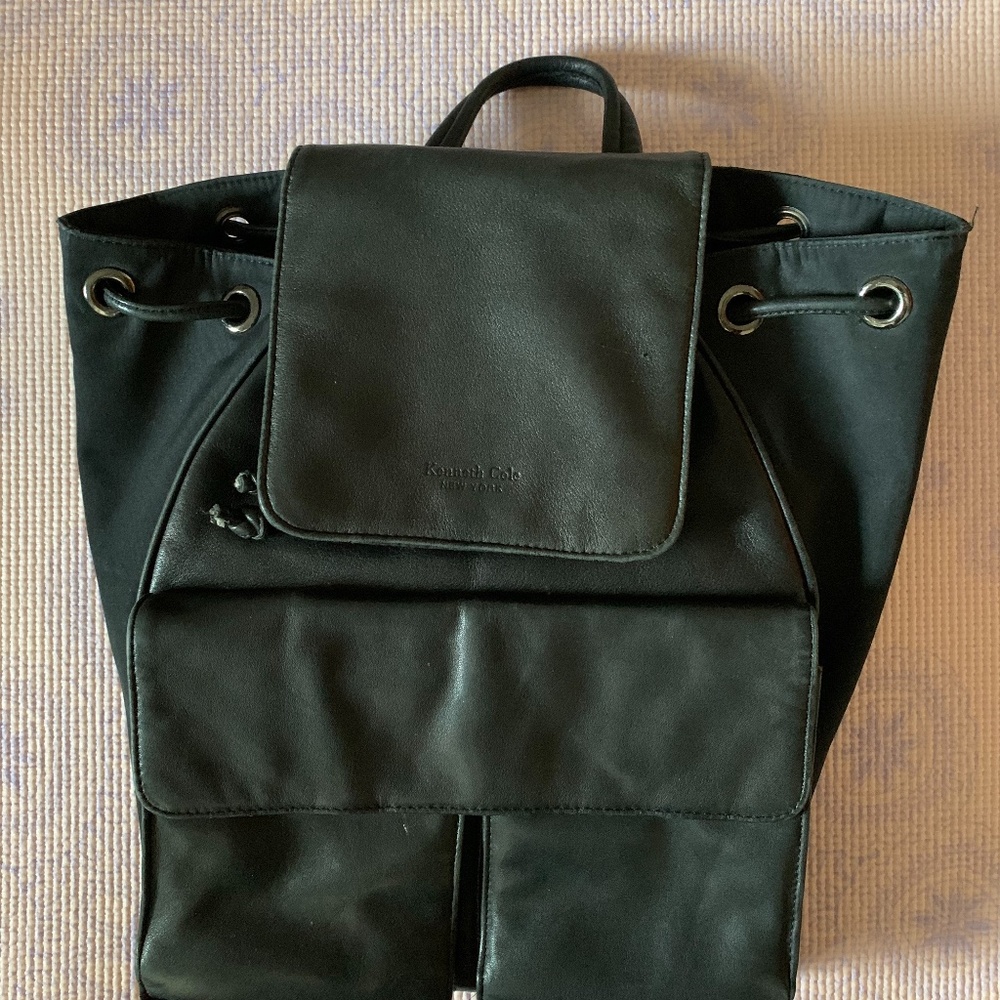 Kenneth Cole Black Leather Backpack/purse